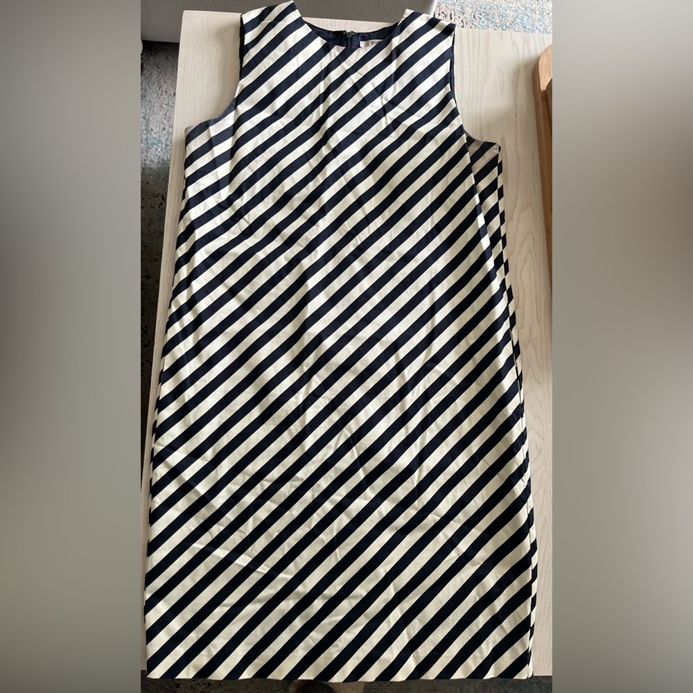 Liz Claiborne Striped Navy and cream dress